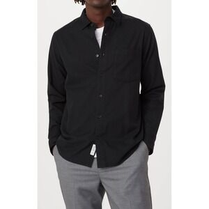 Frank And Oak Men Black Yak Wool Flannel Shirt S/P